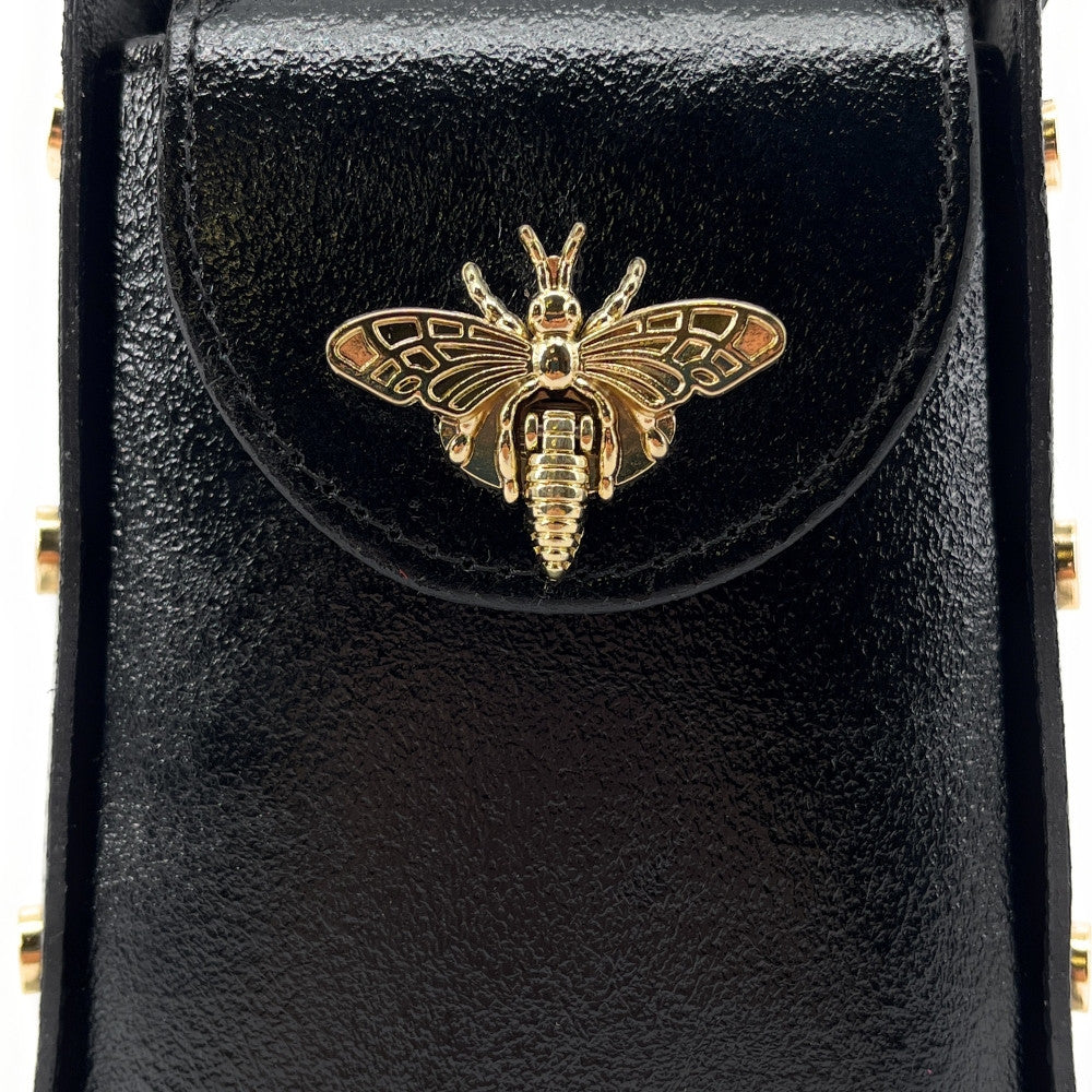 Mini sac à main en cuir irisé BEEZ Noir irisé