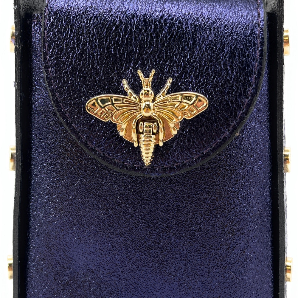 Mini sac à main en cuir irisé BEEZ Améthyste