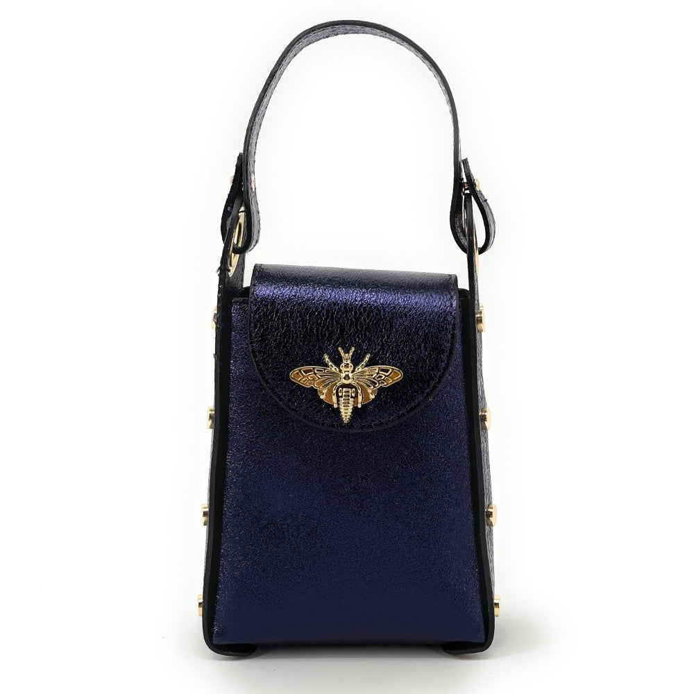 Mini sac à main en cuir irisé BEEZ Améthyste