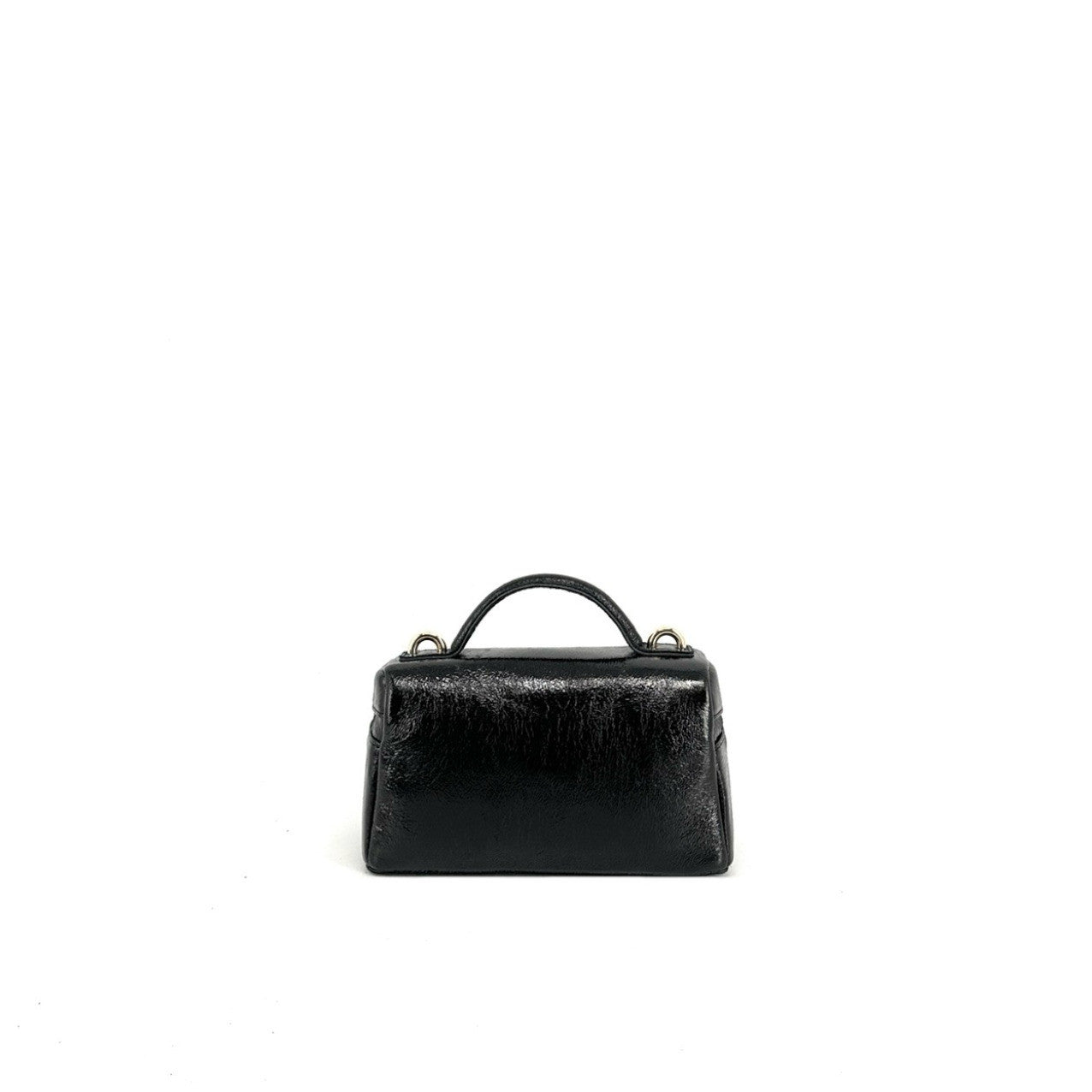 Mini-sac à main boxy en cuir irisé MICA Noir irisé