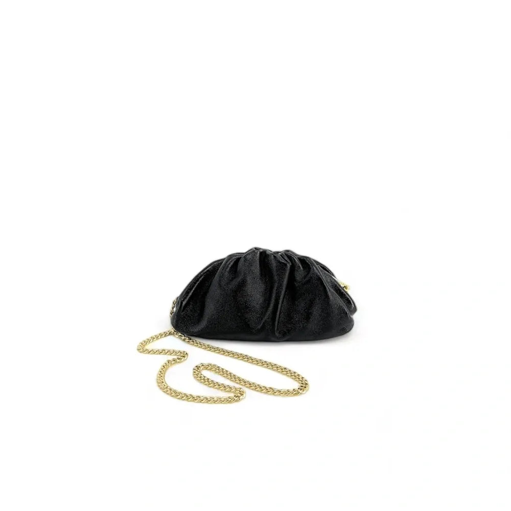 Mini-sac à main pouch en cuir irisé RIO Noir irisé