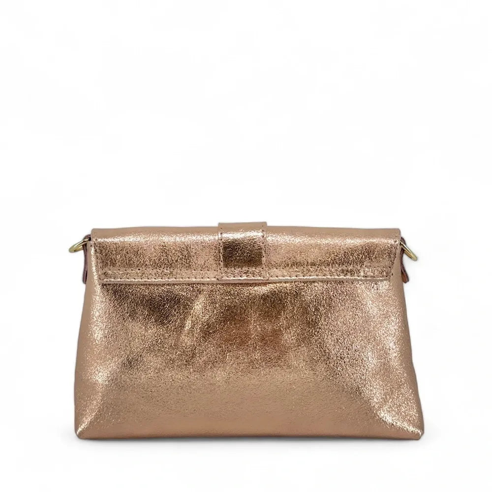 Mini-sac à main en cuir irisé VENEZIA Rose gold