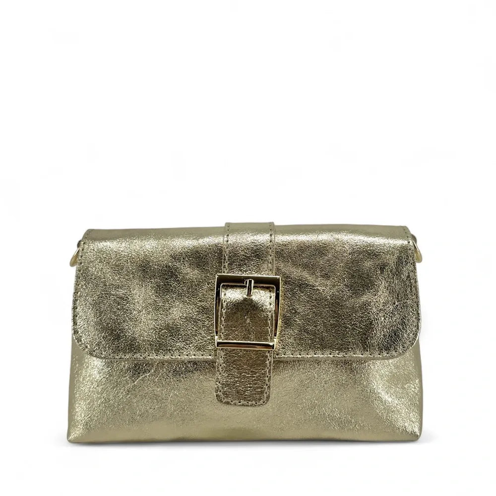 Mini-sac à main en cuir irisé VENEZIA Or pâle