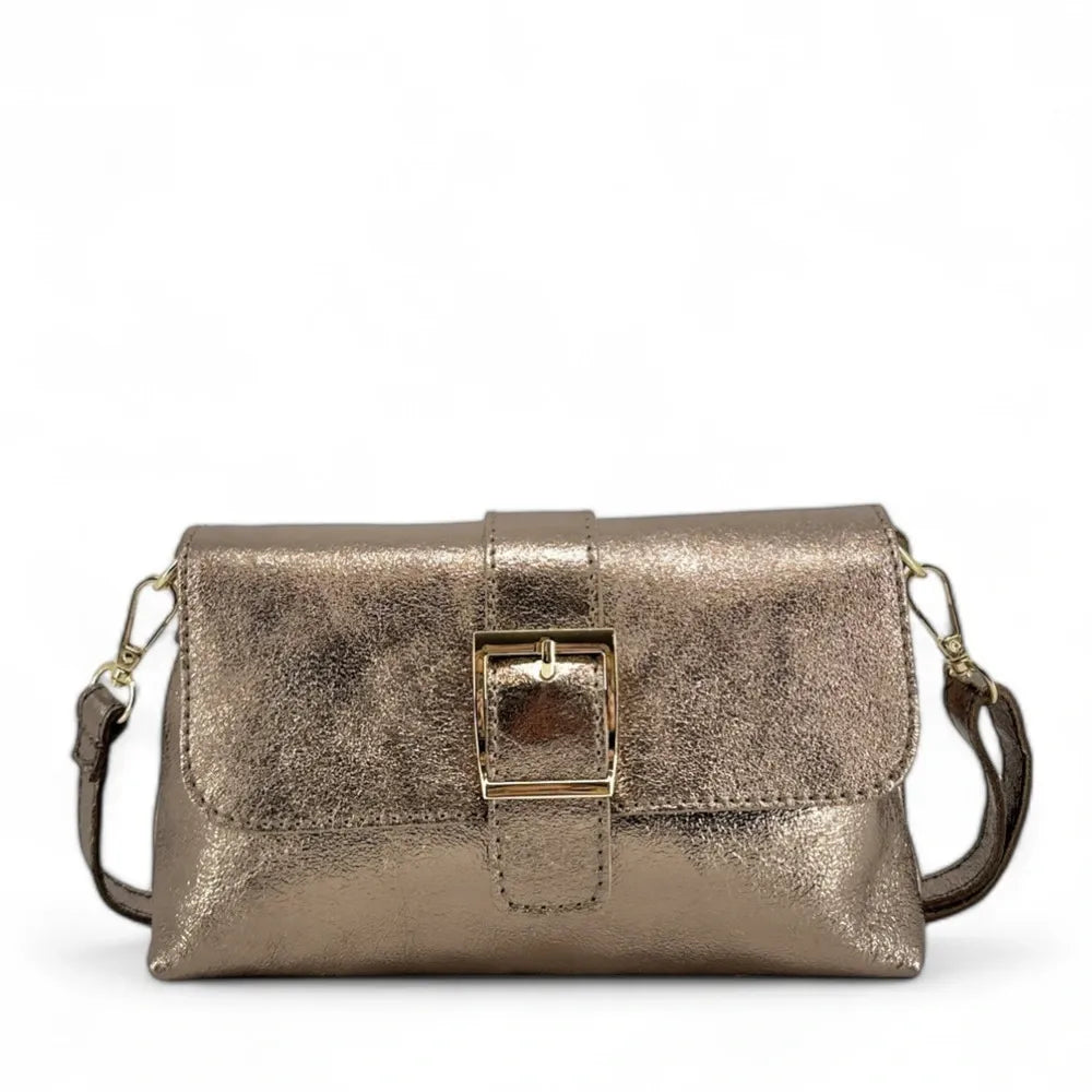 Mini-sac à main en cuir irisé VENEZIA Champagne irisé