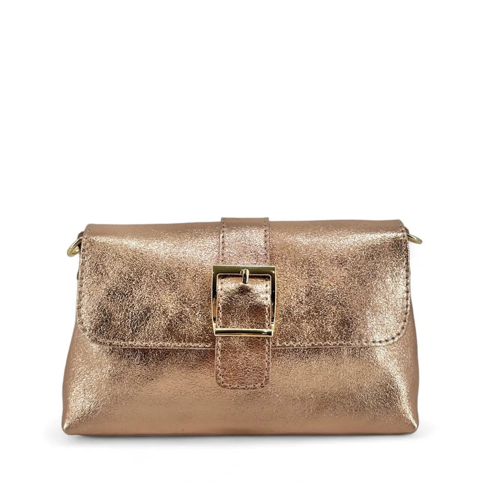 Mini-sac à main en cuir irisé VENEZIA Rose gold