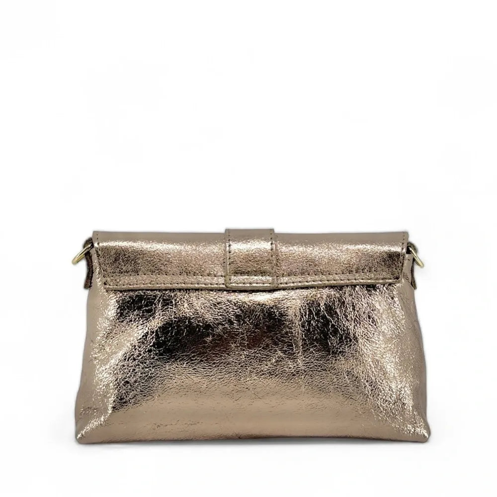 Mini-sac à main en cuir irisé VENEZIA Champagne irisé