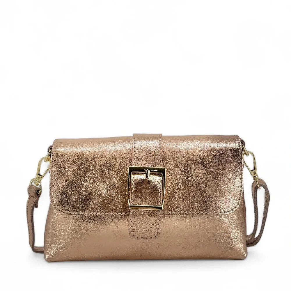 Mini-sac à main en cuir irisé VENEZIA Rose gold