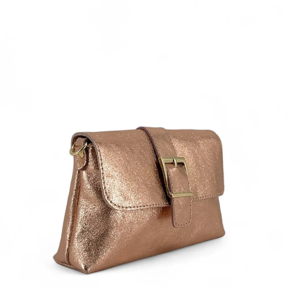 Mini-sac à main en cuir irisé VENEZIA Rose gold
