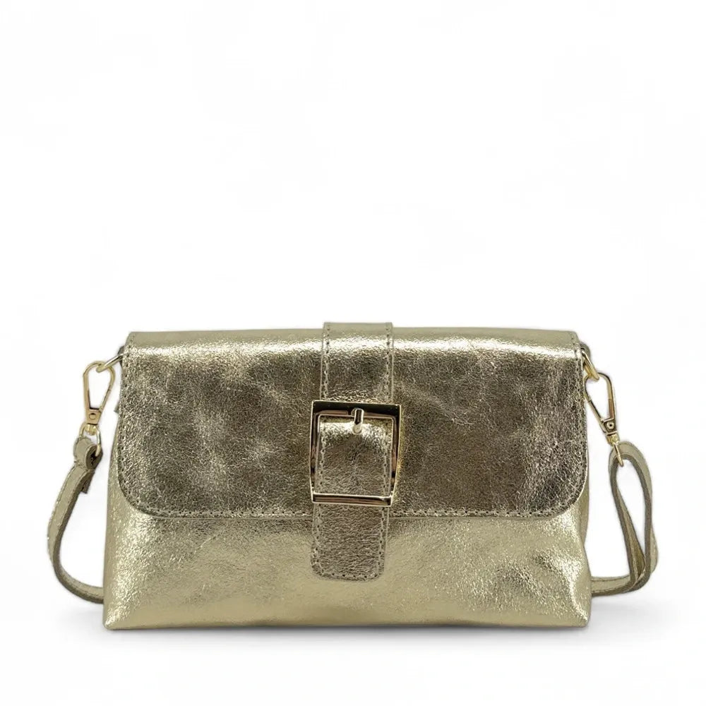 Mini-sac à main en cuir irisé VENEZIA Or pâle