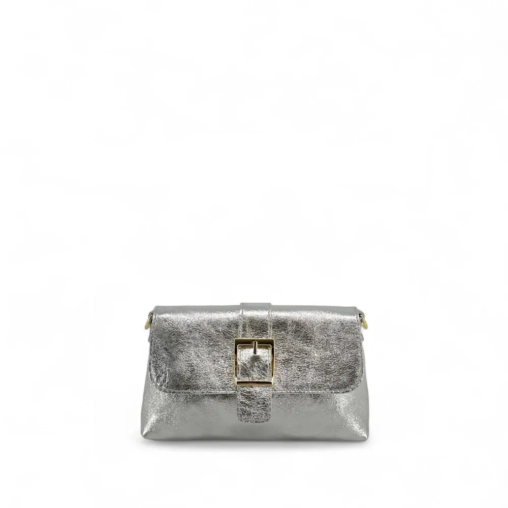 Mini-sac à main en cuir irisé VENEZIA Argent moyen