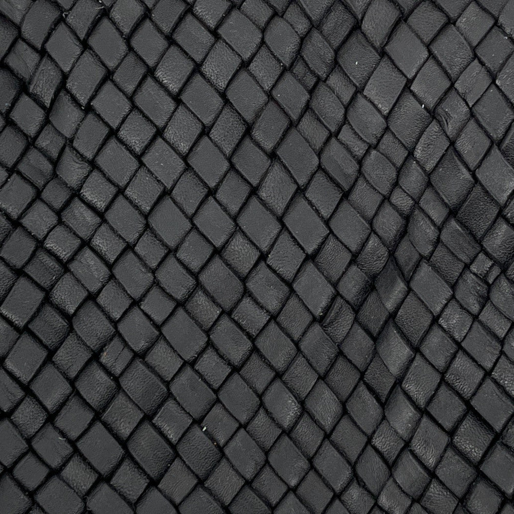 Sac besace à bandoulière en cuir tressé SHANNA Noir