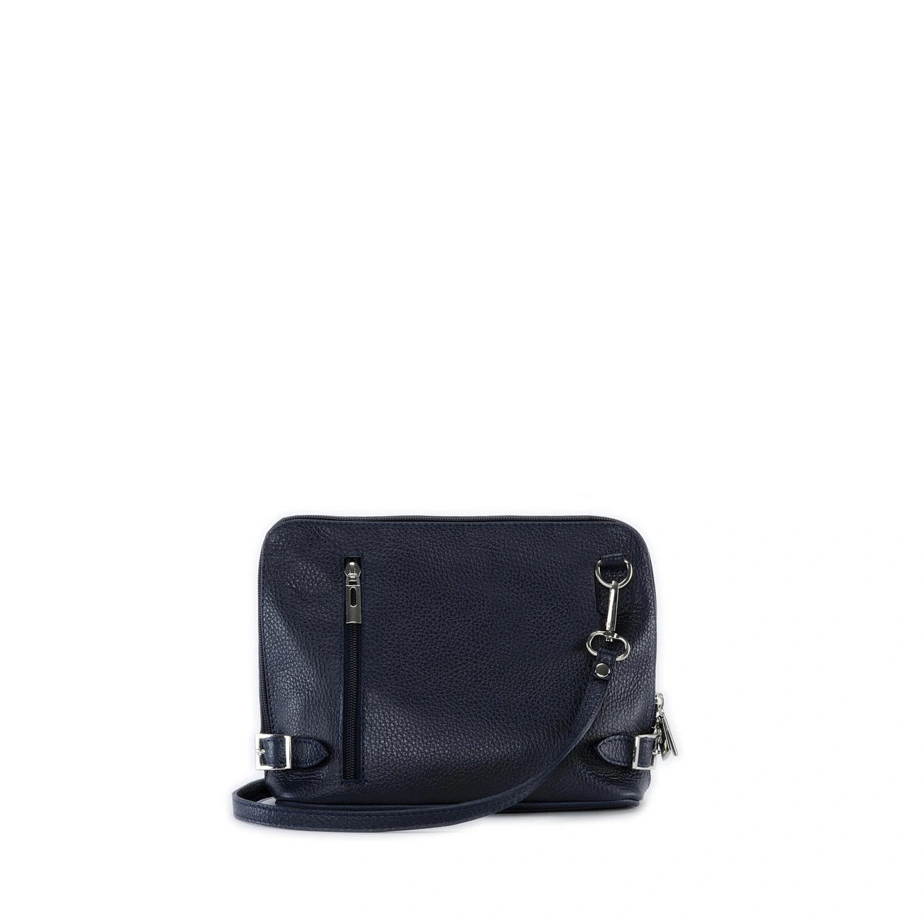 Mini Bolso de hombro de cuero de grano italiano MIA Azul marino