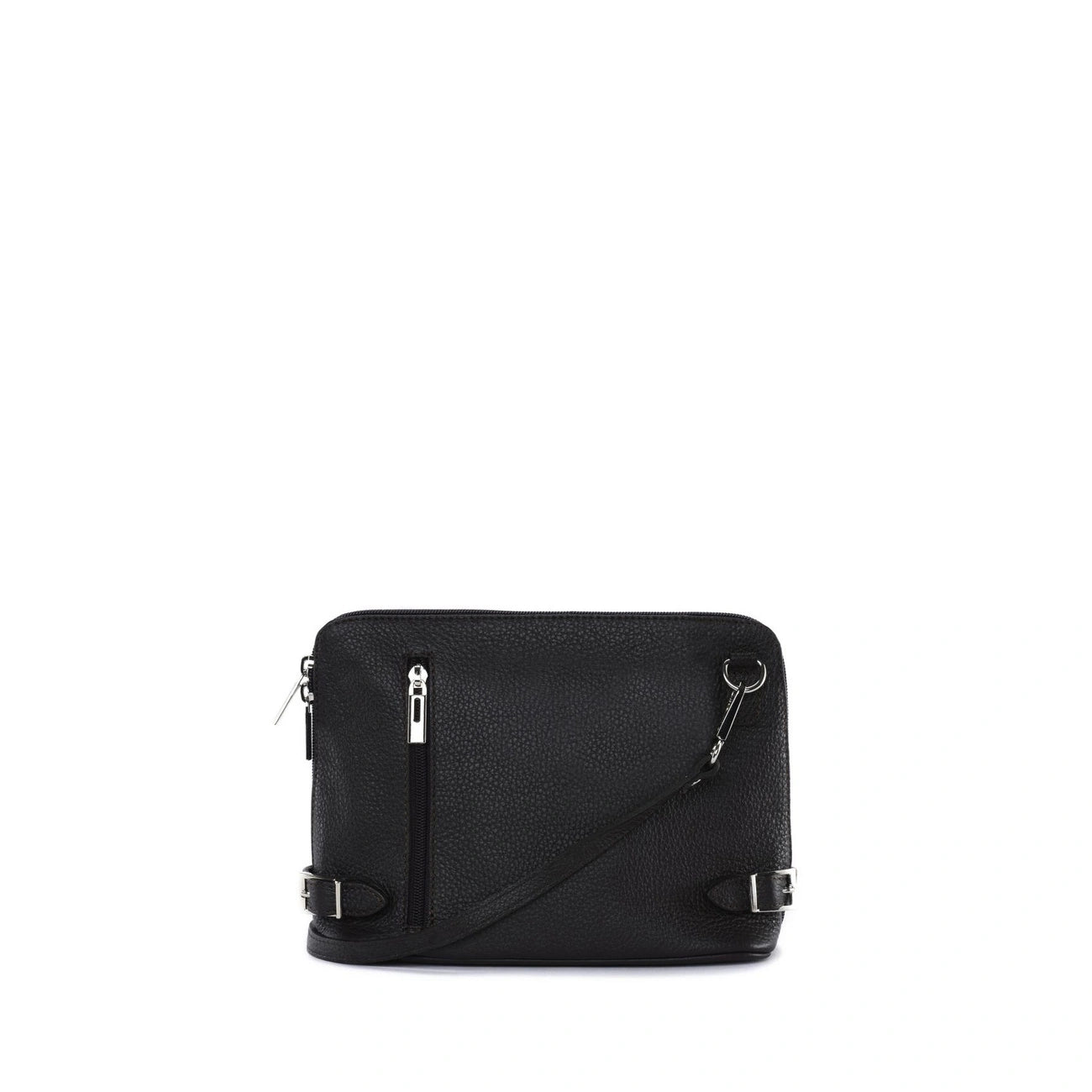 Mini Italian grained leather shoulder bag MIA Chocolate