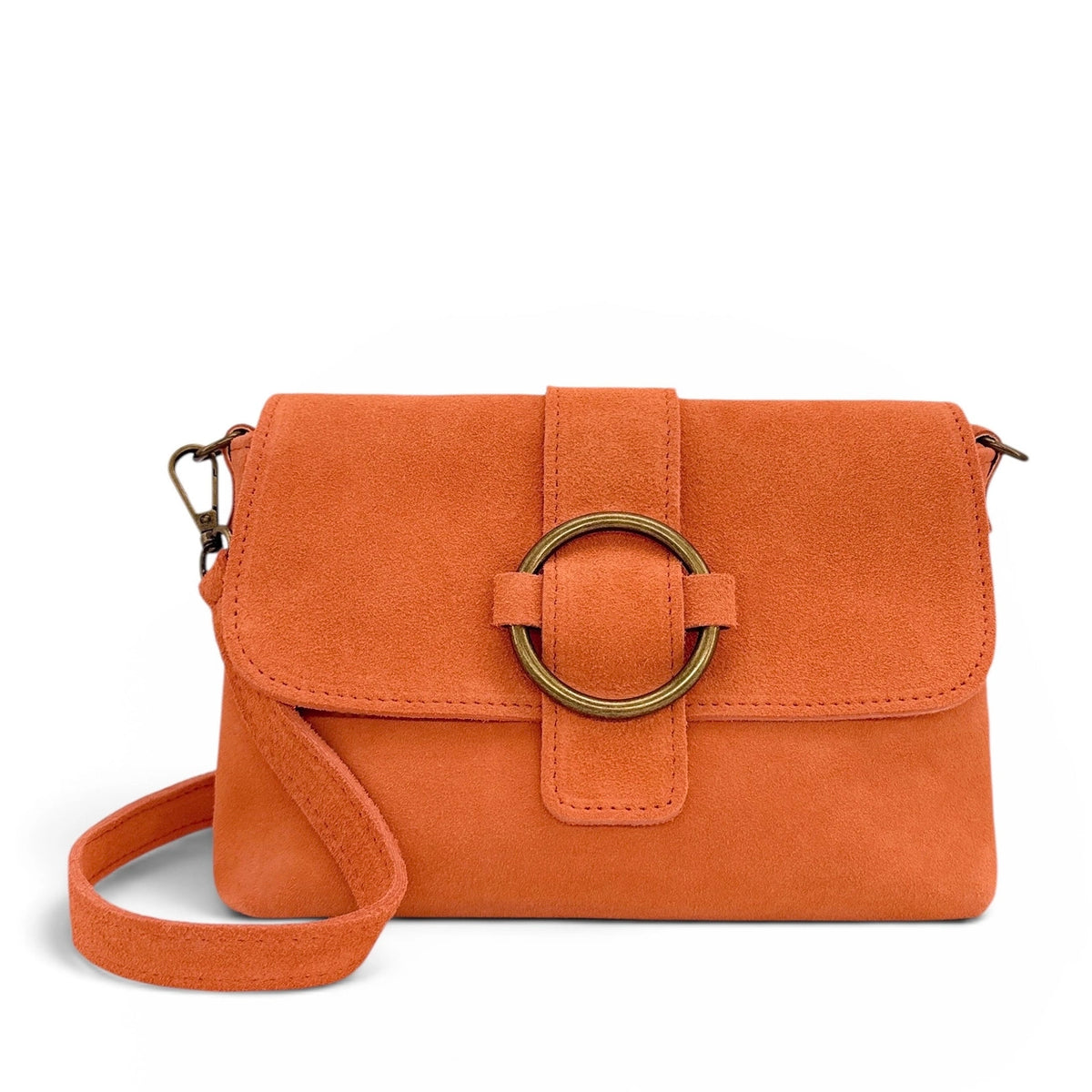 VERONE SUEDE suede handbag, Mandarin