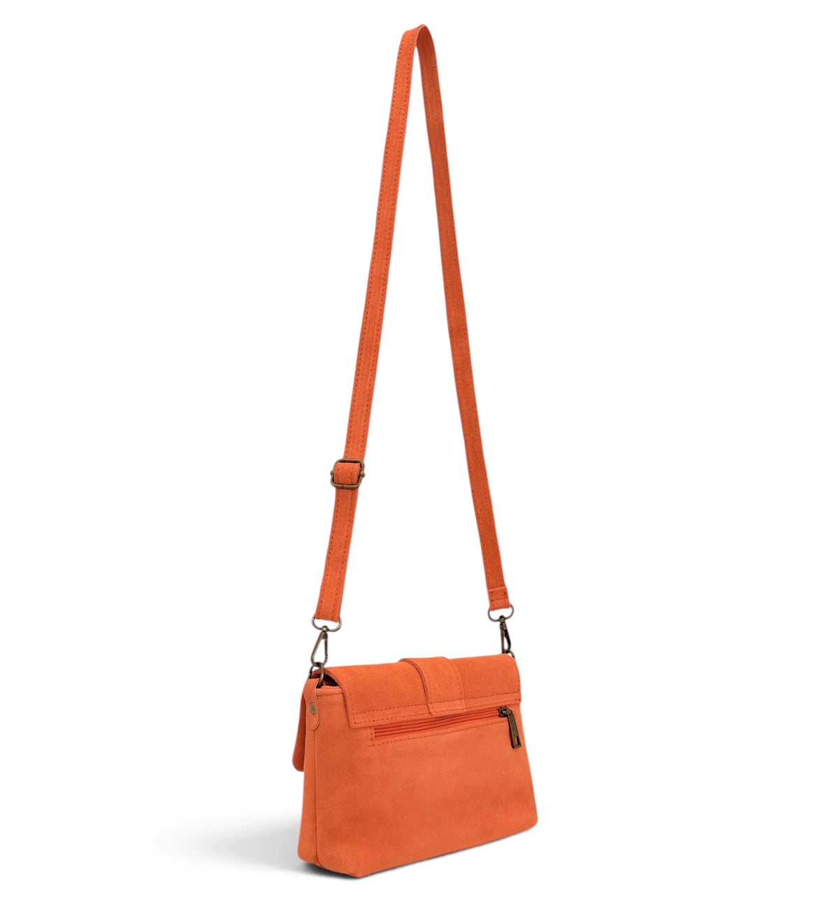 VERONE SUEDE suede handbag, Mandarin