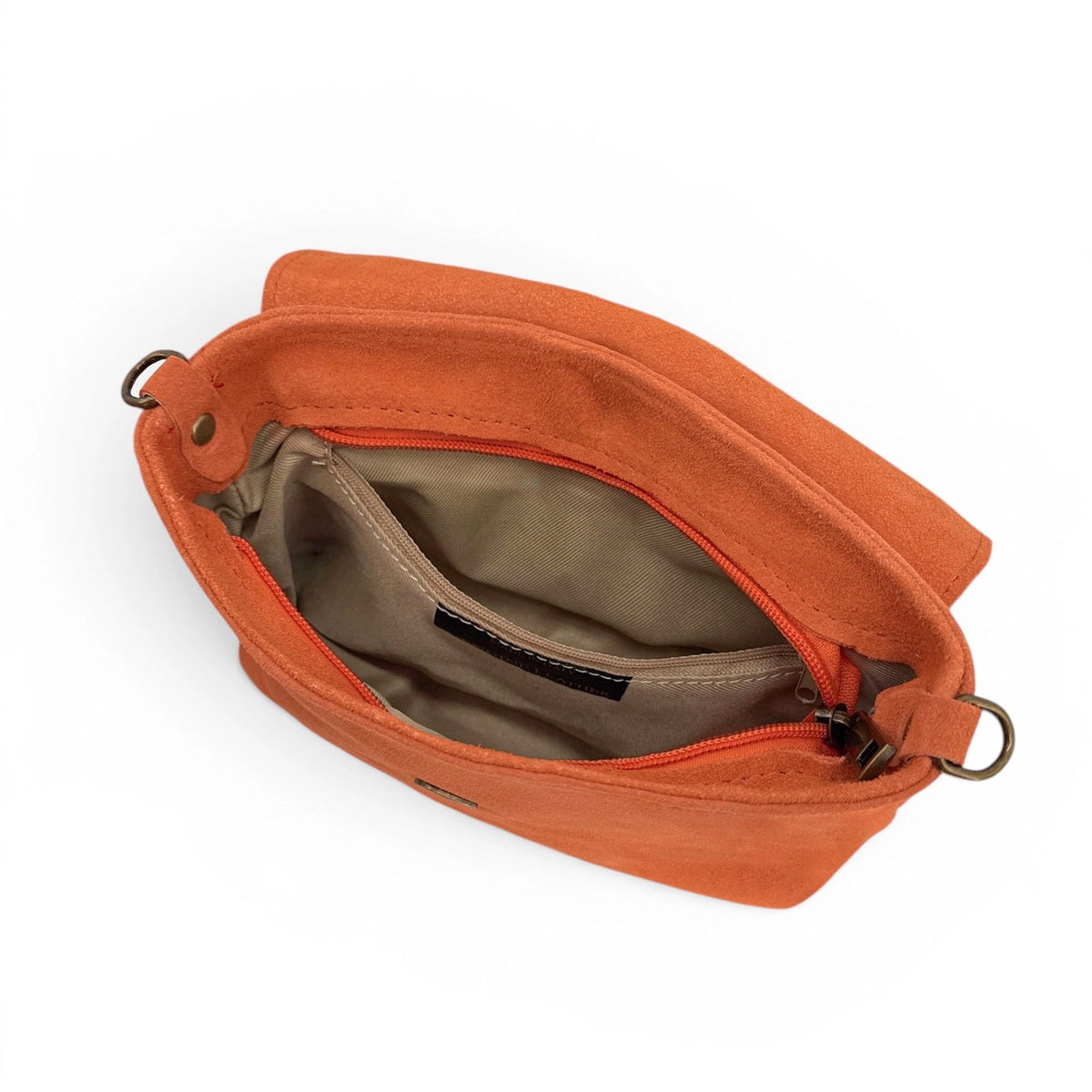 VERONE SUEDE suede handbag, Mandarin