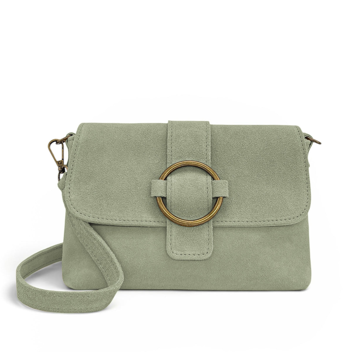 Bolso de mano de ante VERONE SUEDE Verde almendra