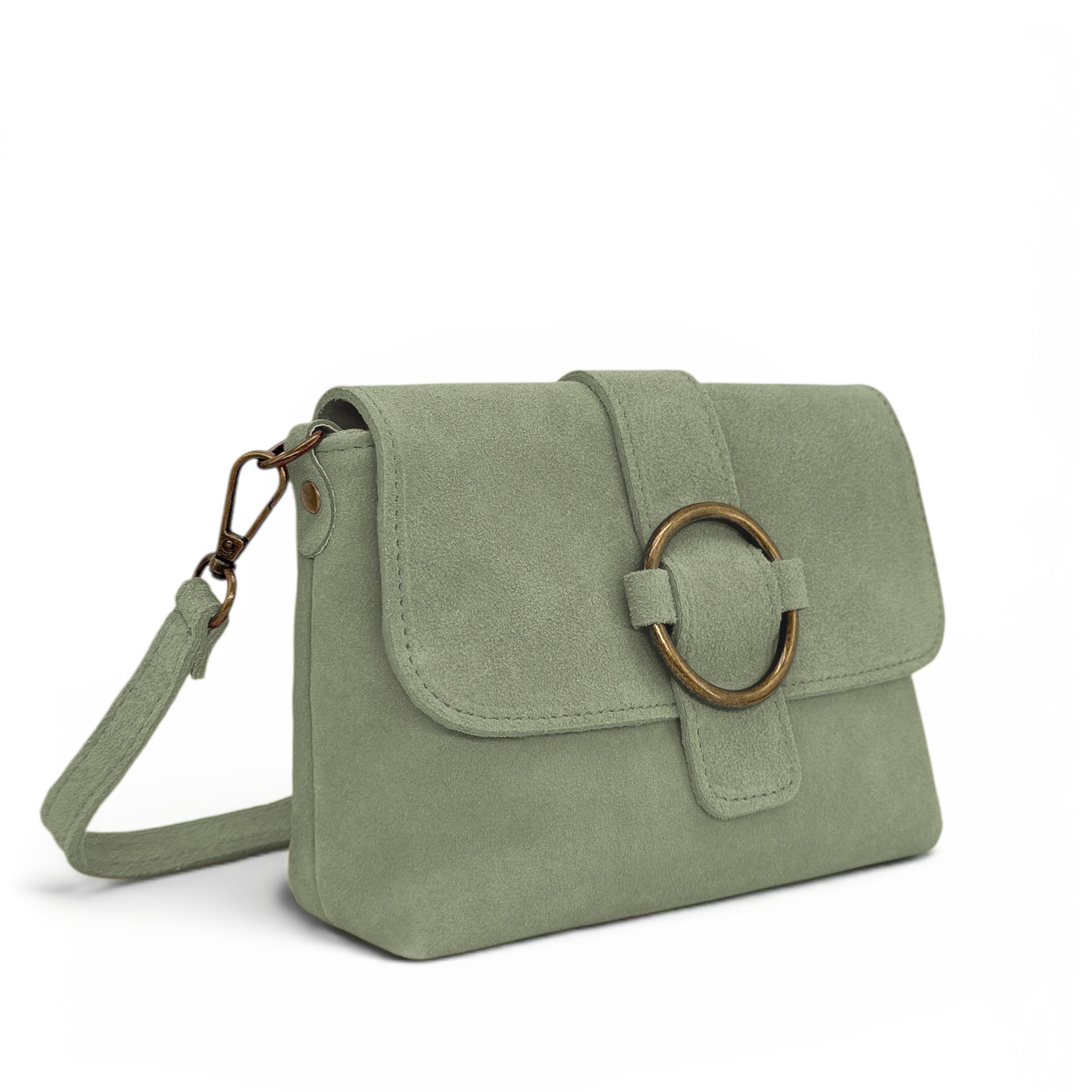 Bolsa main ante VERONE SUEDE Verde almendra