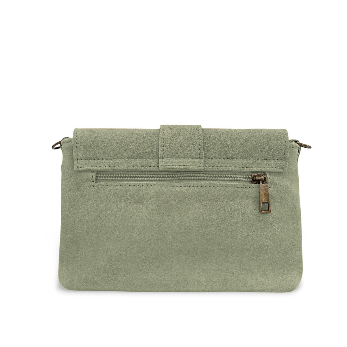 Bolso de mano de ante VERONE SUEDE Verde almendra