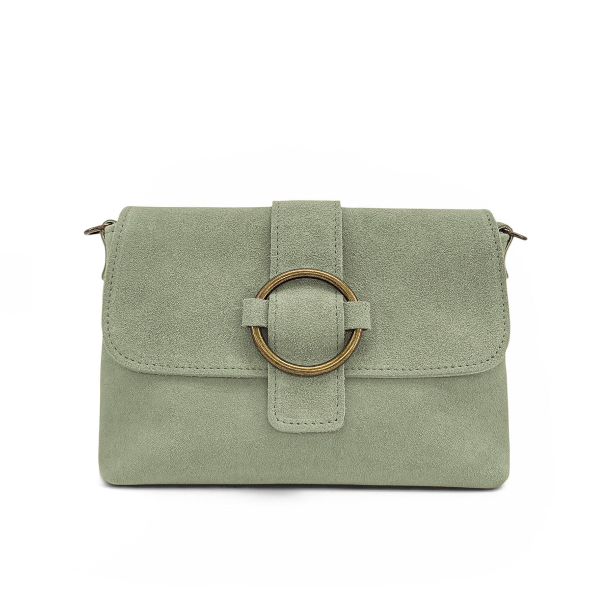 Bolso de mano de ante VERONE SUEDE Verde almendra