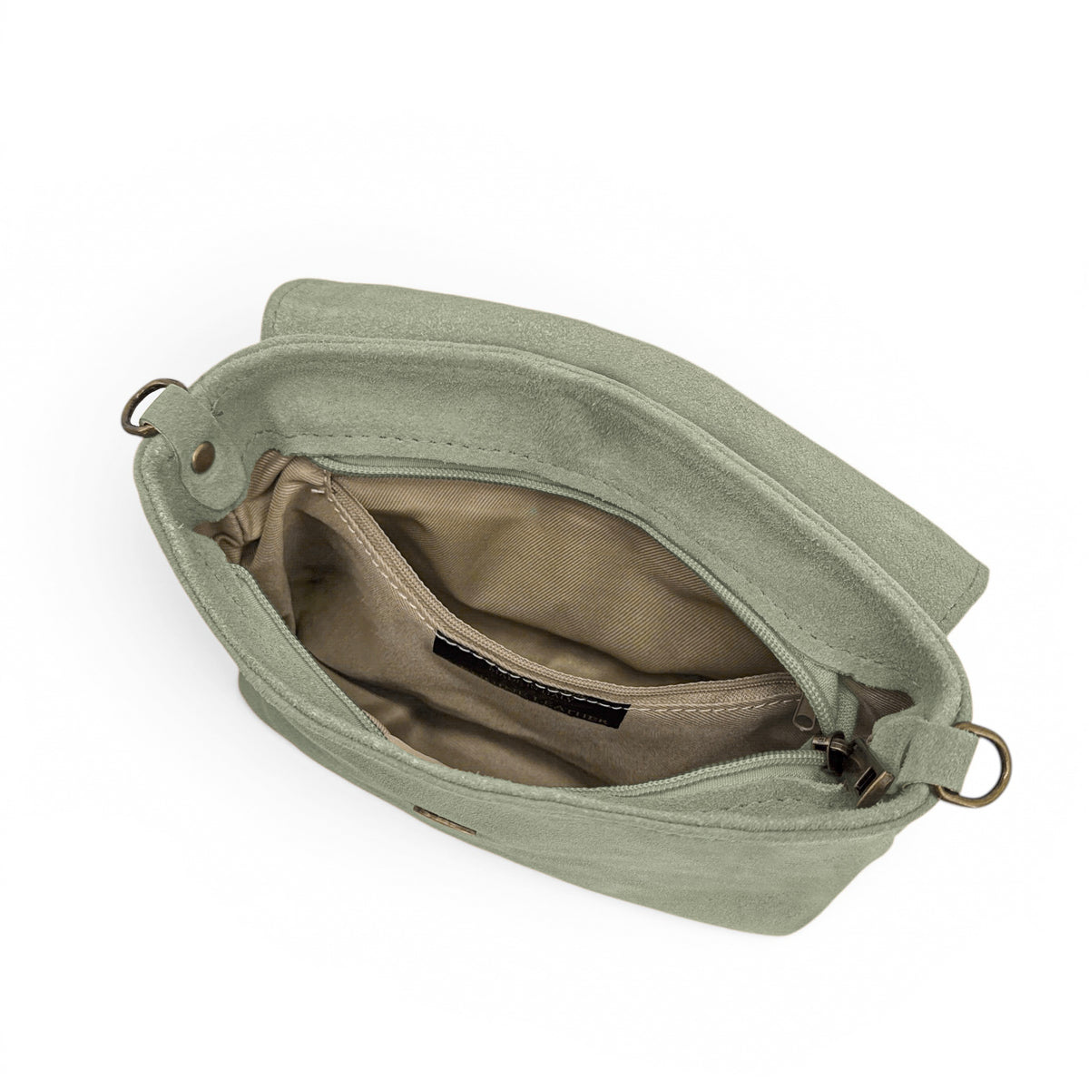 Bolso de mano de ante VERONE SUEDE Verde almendra