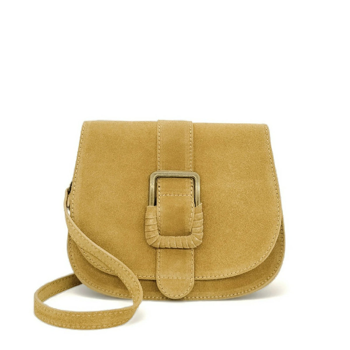 Kuriertasche aus Wildleder ENID Softgelb