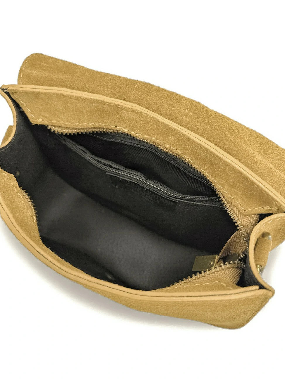 Kuriertasche aus Wildleder ENID Softgelb