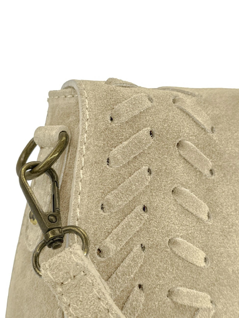 Kuriertasche aus Wildleder SEDONA Cremebeige