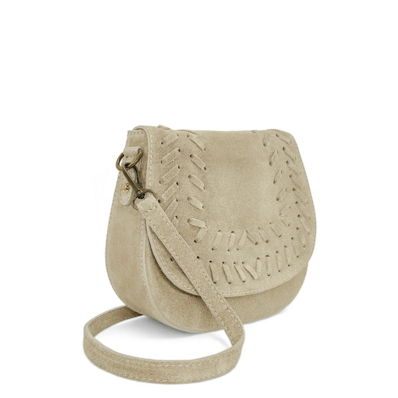 Sac besace en cuir daim SEDONA Beige crème