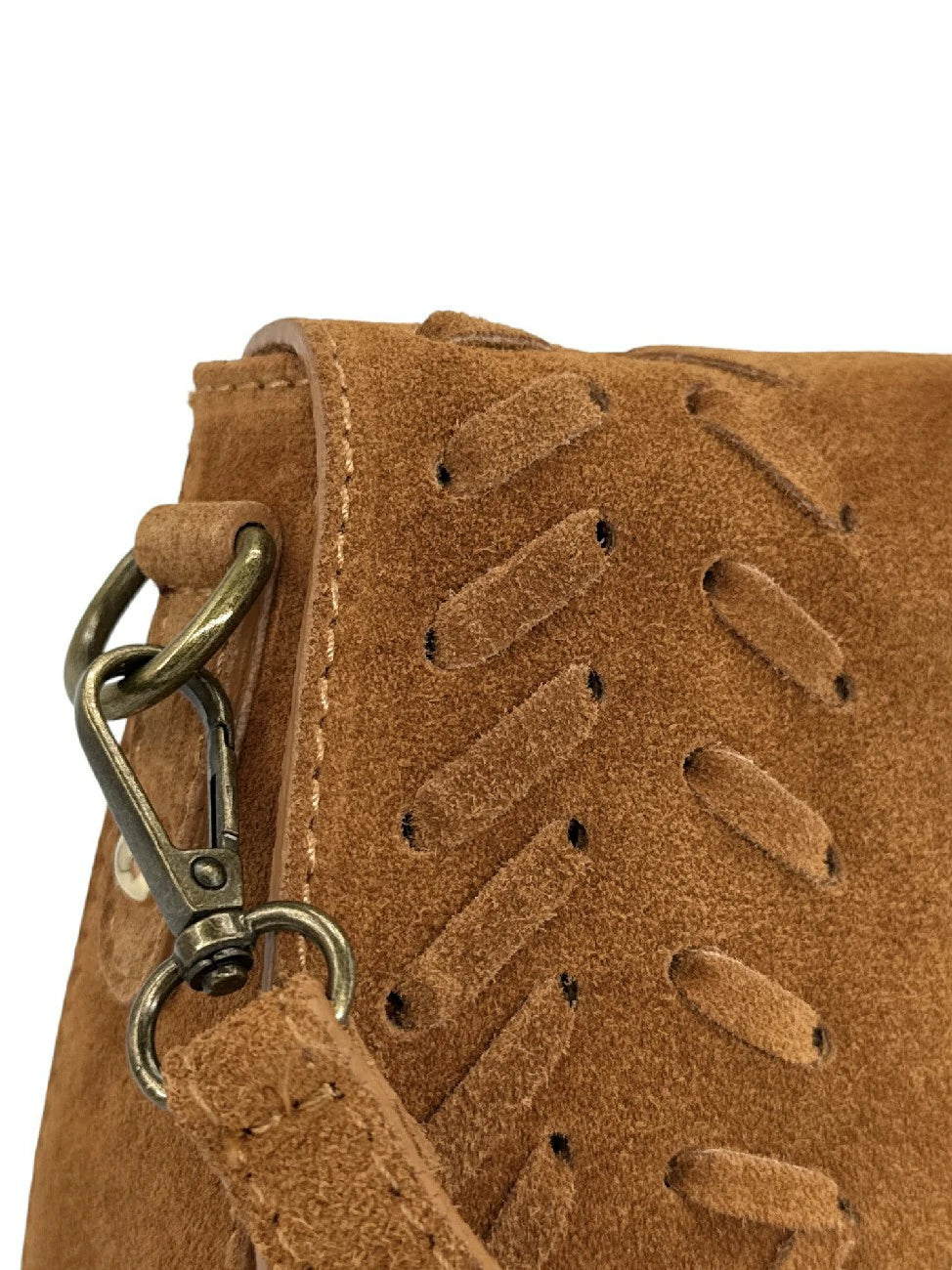 Kuriertasche aus Wildleder SEDONA Camelbraun