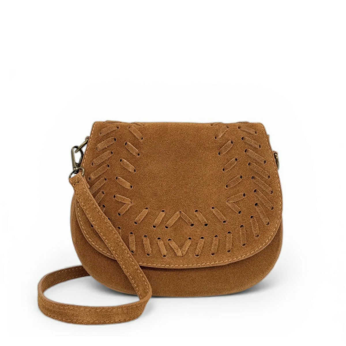 Kuriertasche aus Wildleder SEDONA Camelbraun