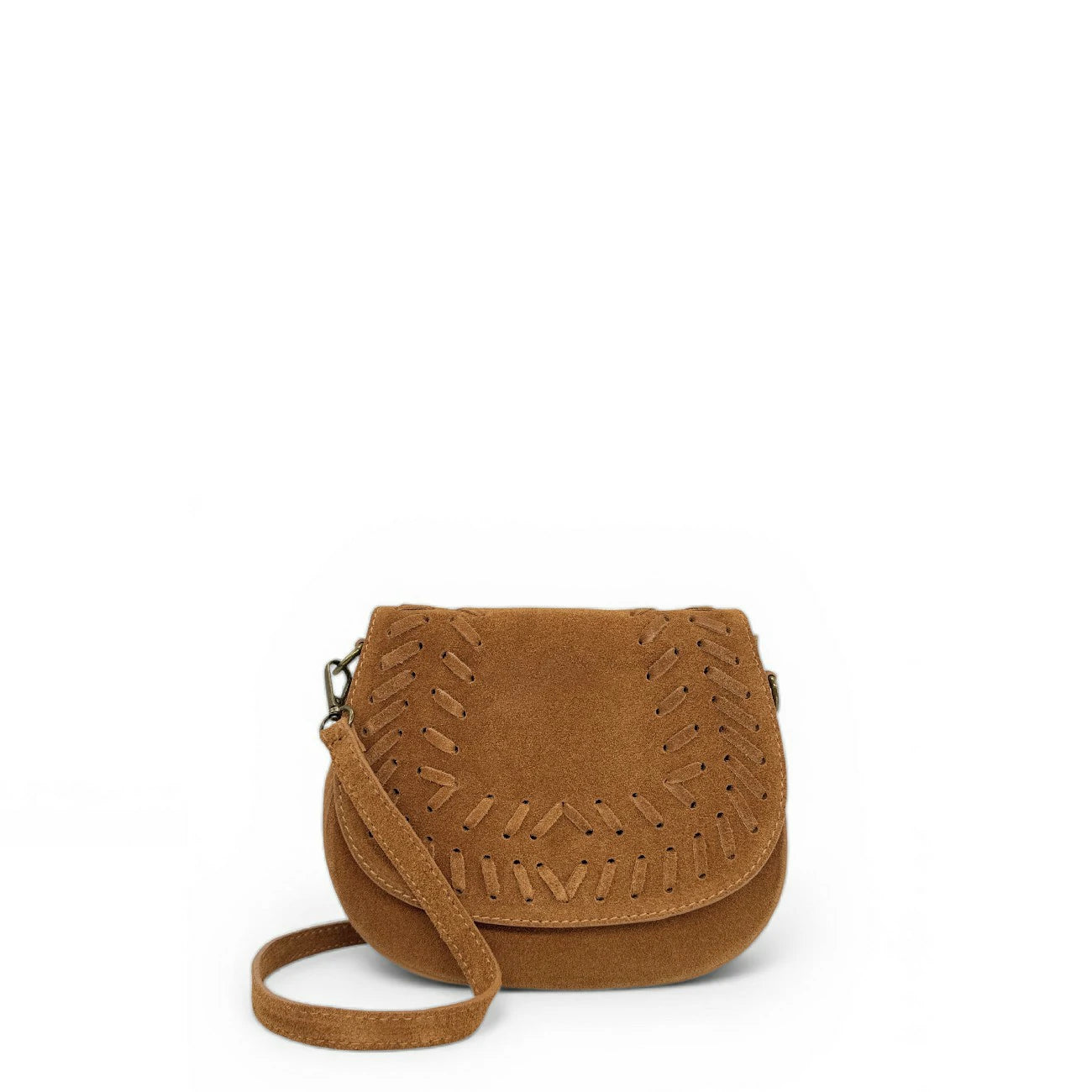 Sac besace en cuir daim SEDONA Marron camel