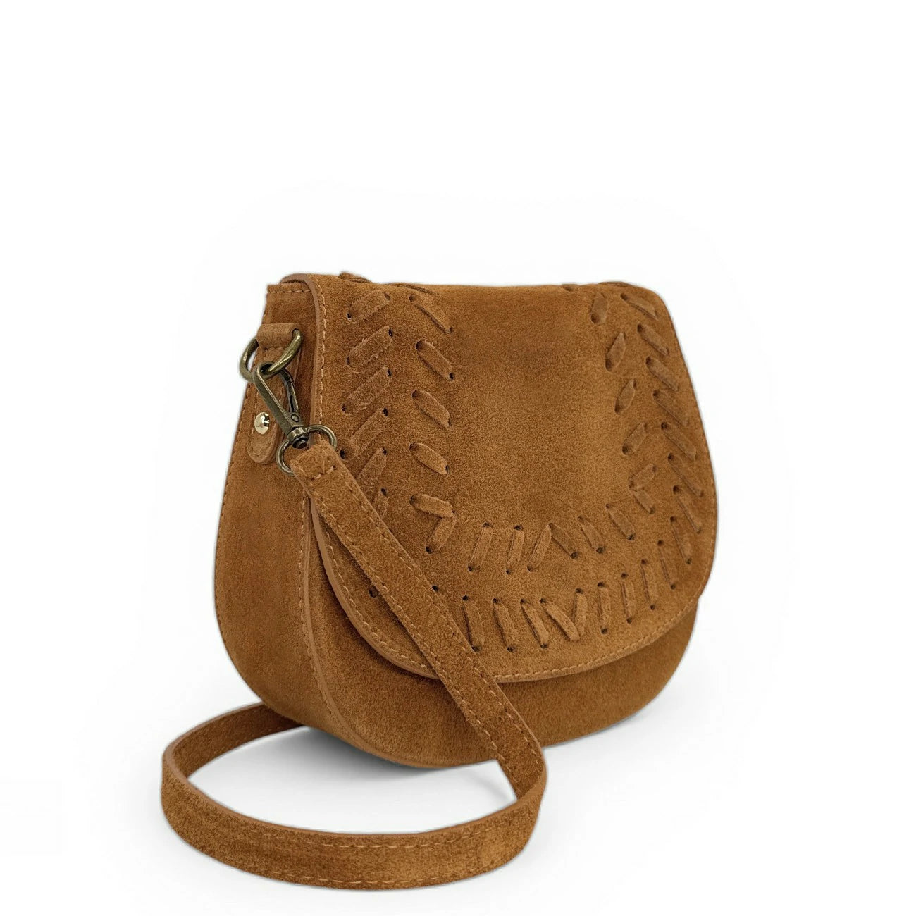 Sac besace en cuir daim SEDONA Marron camel