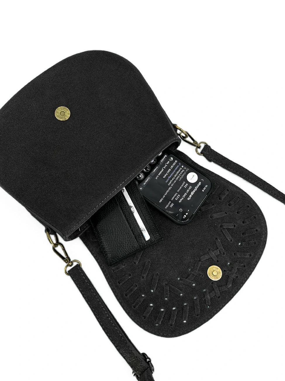 SEDONA Kuriertasche aus Wildleder – Schwarz