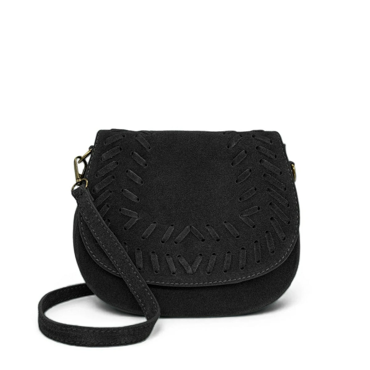 SEDONA Kuriertasche aus Wildleder – Schwarz