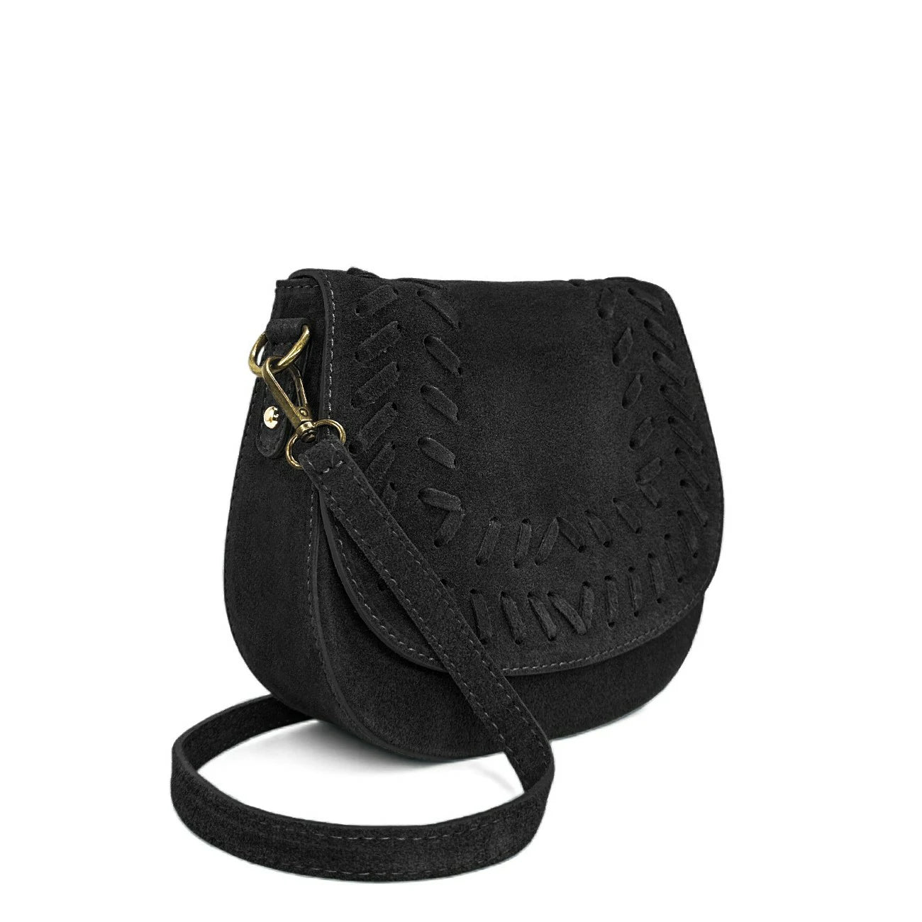 Sac besace en cuir daim SEDONA Noir