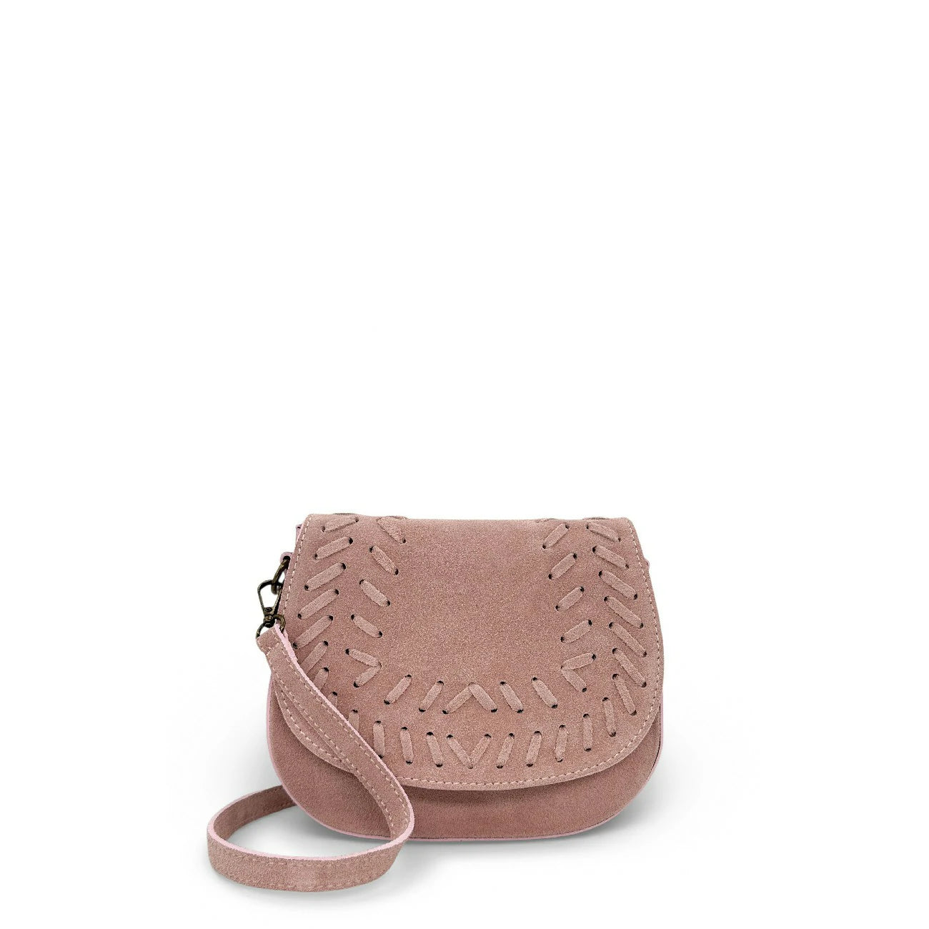 Sac besace en cuir daim SEDONA Rose pastel