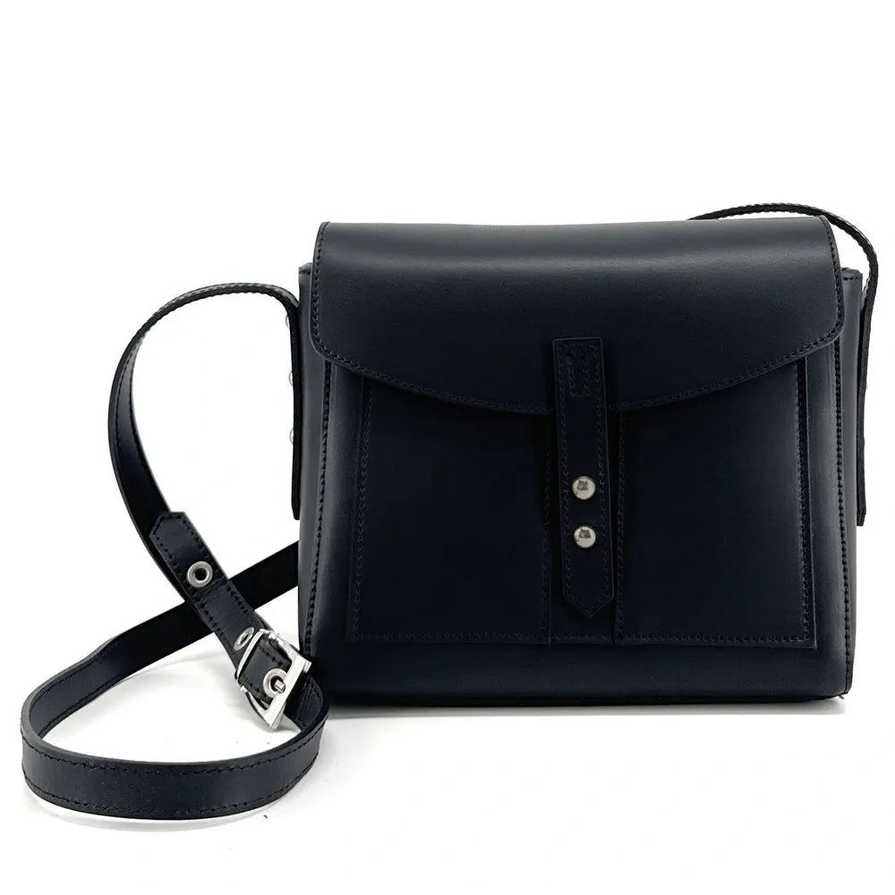 Sac besace en cuir lisse OTHELLO Noir