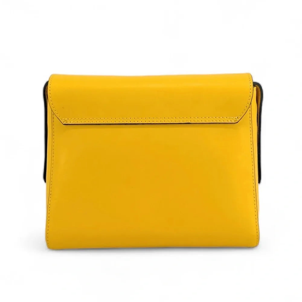 Sac besace en cuir lisse OTHELLO Bouton d'or