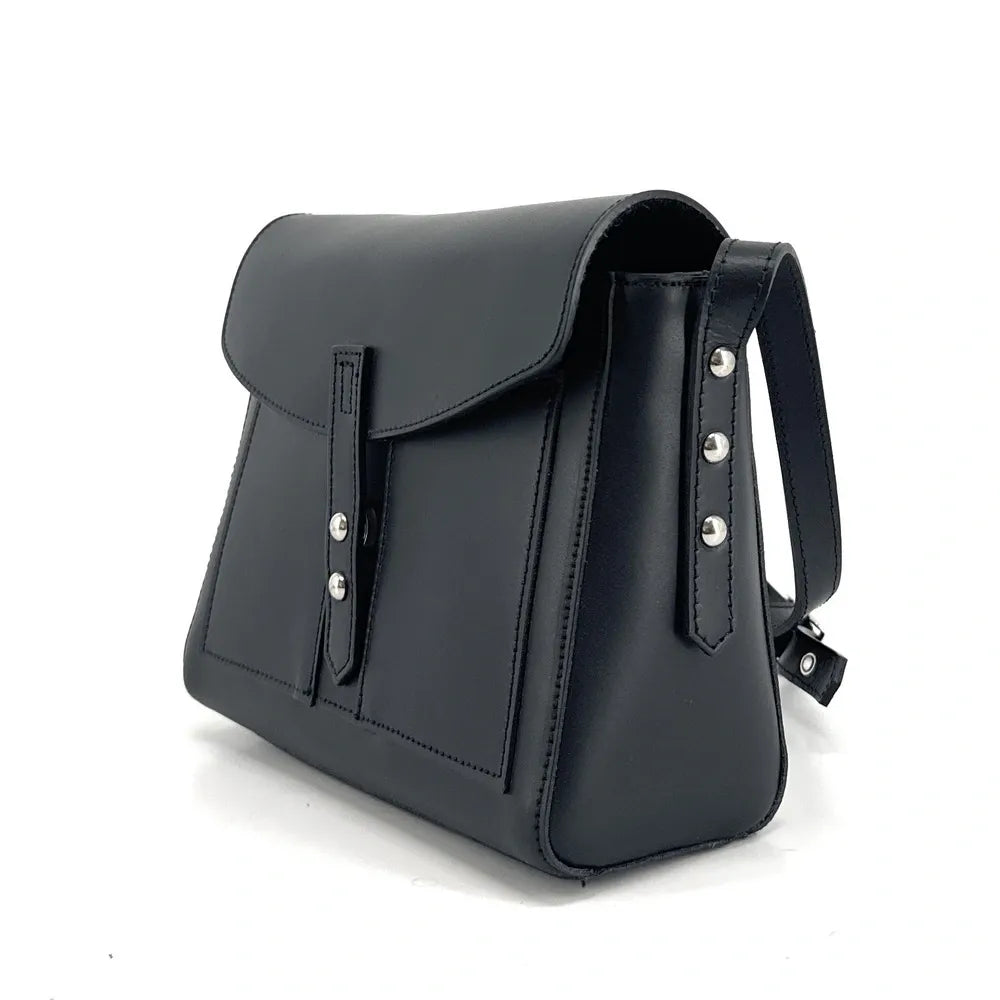 Sac besace en cuir lisse OTHELLO Noir