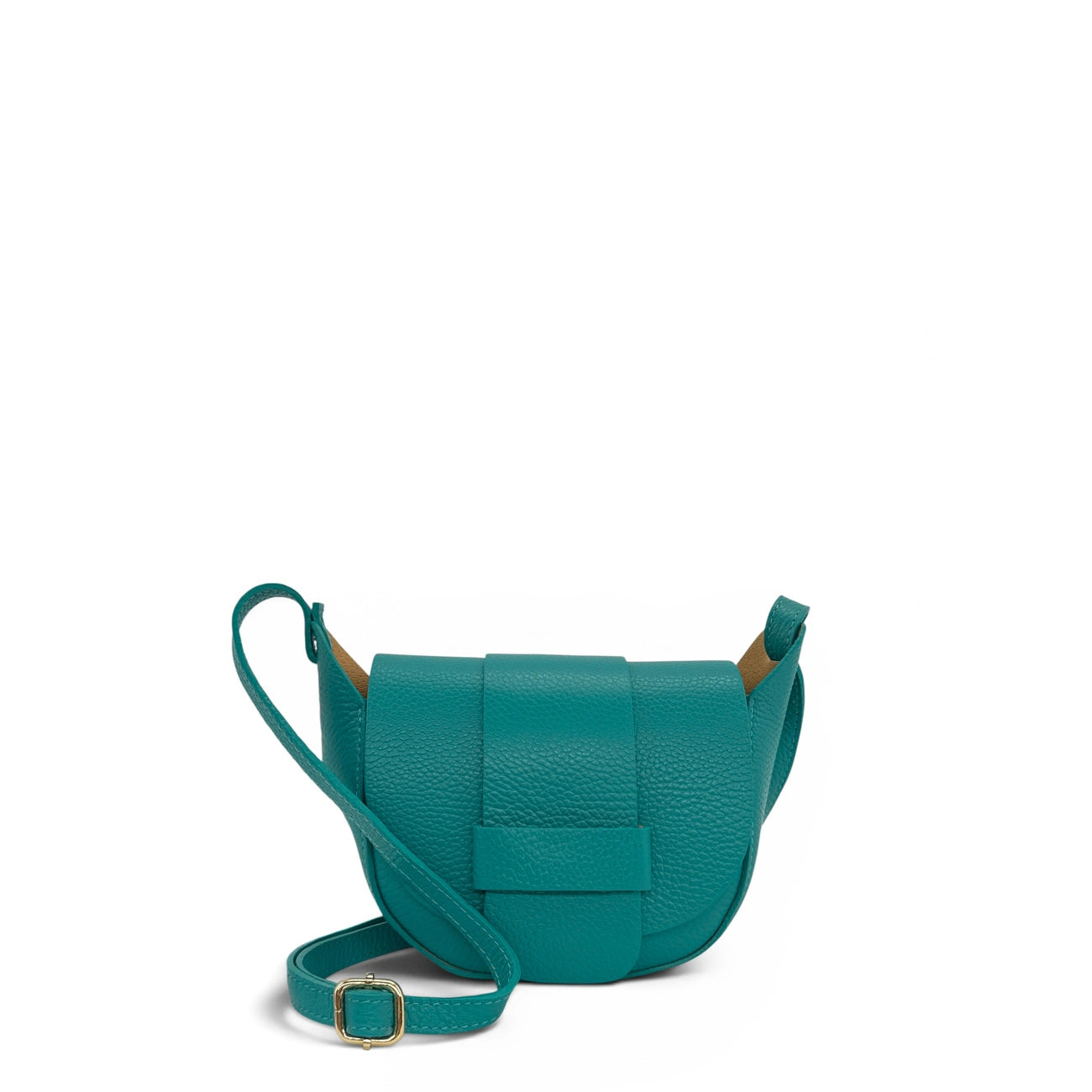 Mini sac besace en cuir grainé LOLLY Bleu des mers du sud