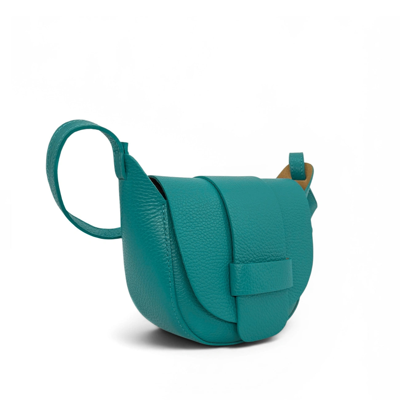 Mini sac besace en cuir grainé LOLLY Bleu des mers du sud