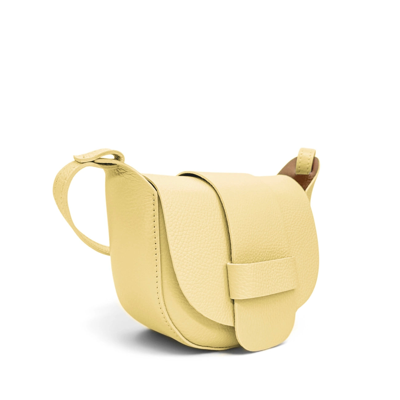 Mini sac besace en cuir grainé LOLLY Jaune pastel