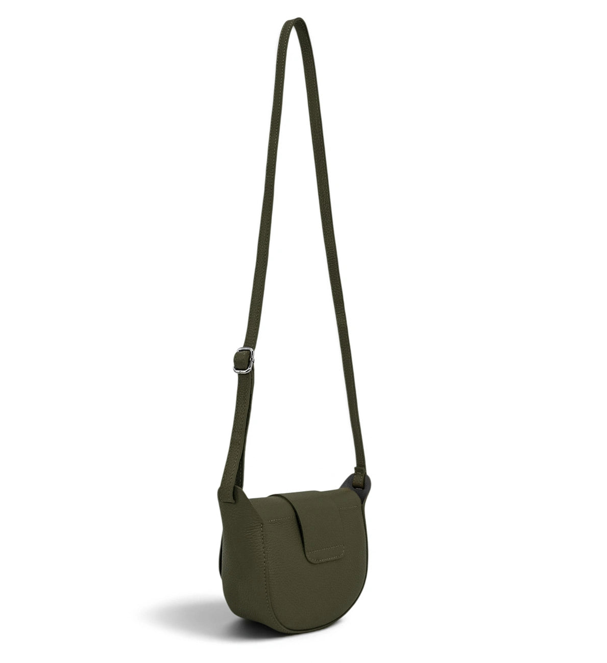 Mini-Kuriertasche aus genarbtem Leder LOLLY in Khakigrün
