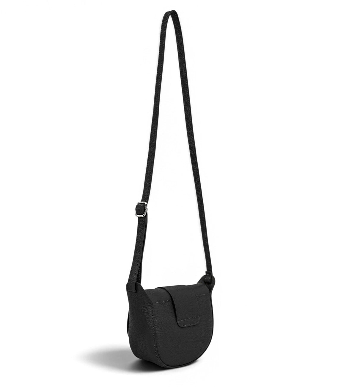 Mini-Kuriertasche aus genarbtem Leder LOLLY Schwarz
