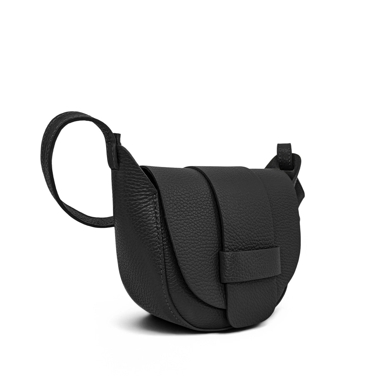 Mini sac besace en cuir grainé LOLLY Noir