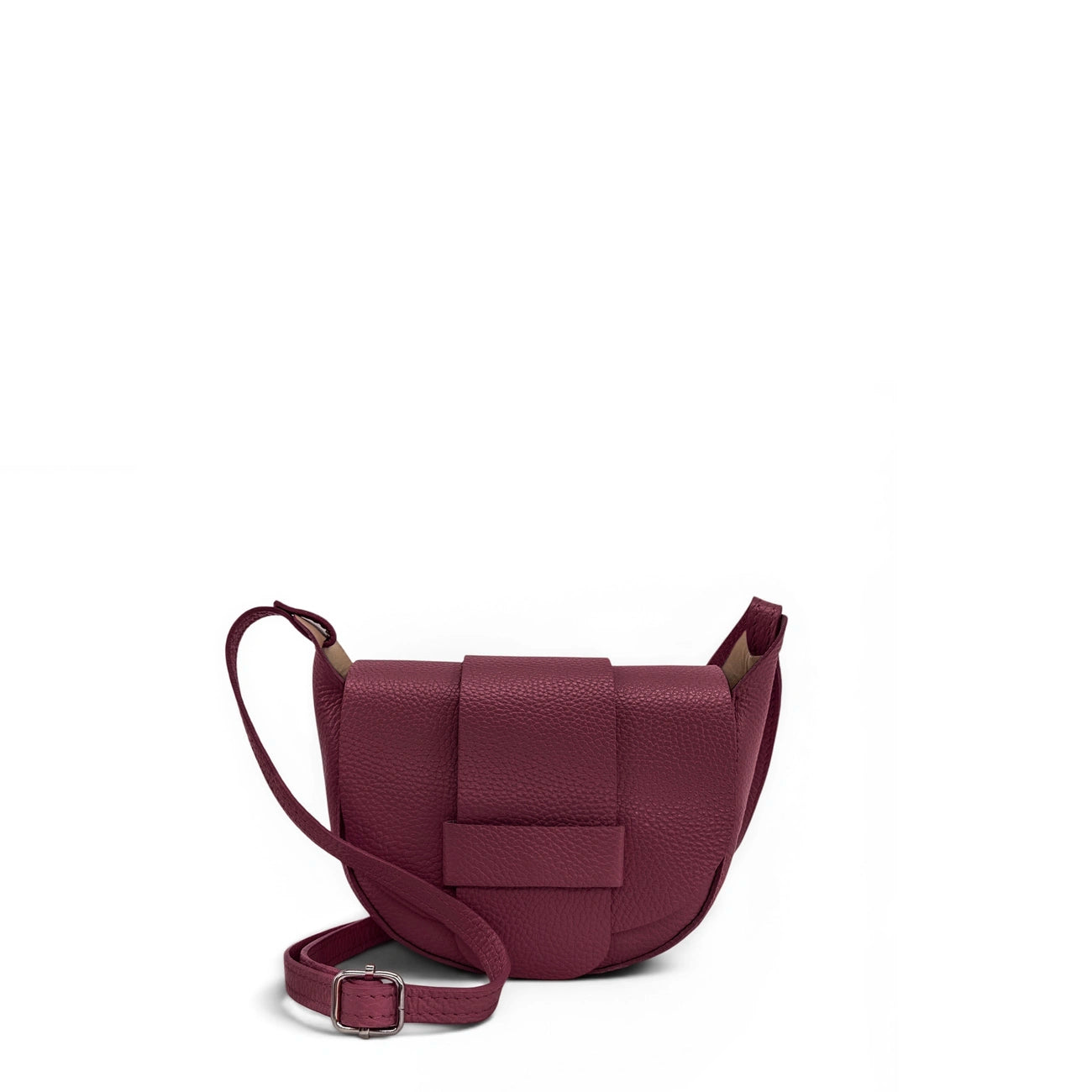 Mini sac besace en cuir grainé LOLLY Prune