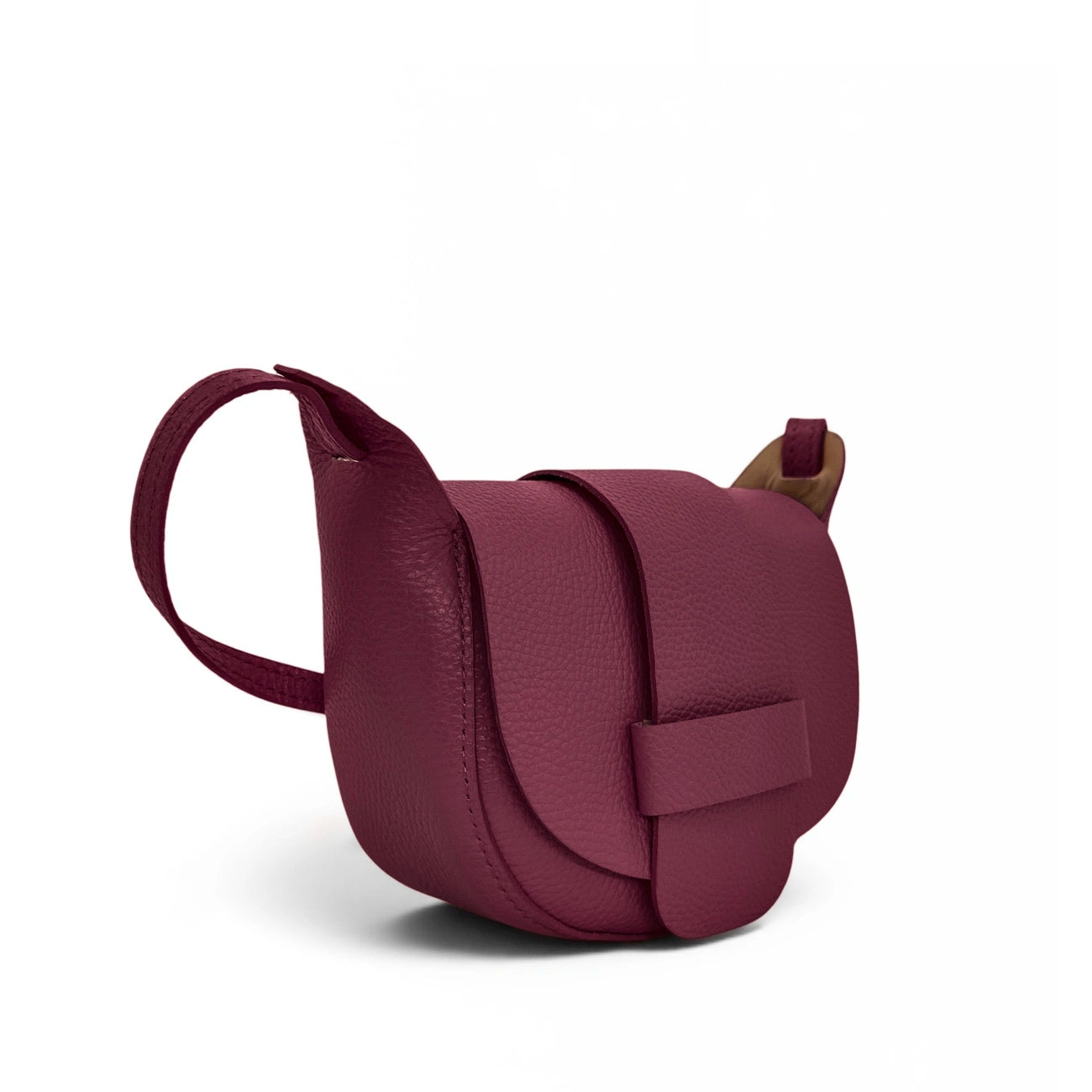 Mini sac besace en cuir grainé LOLLY Prune