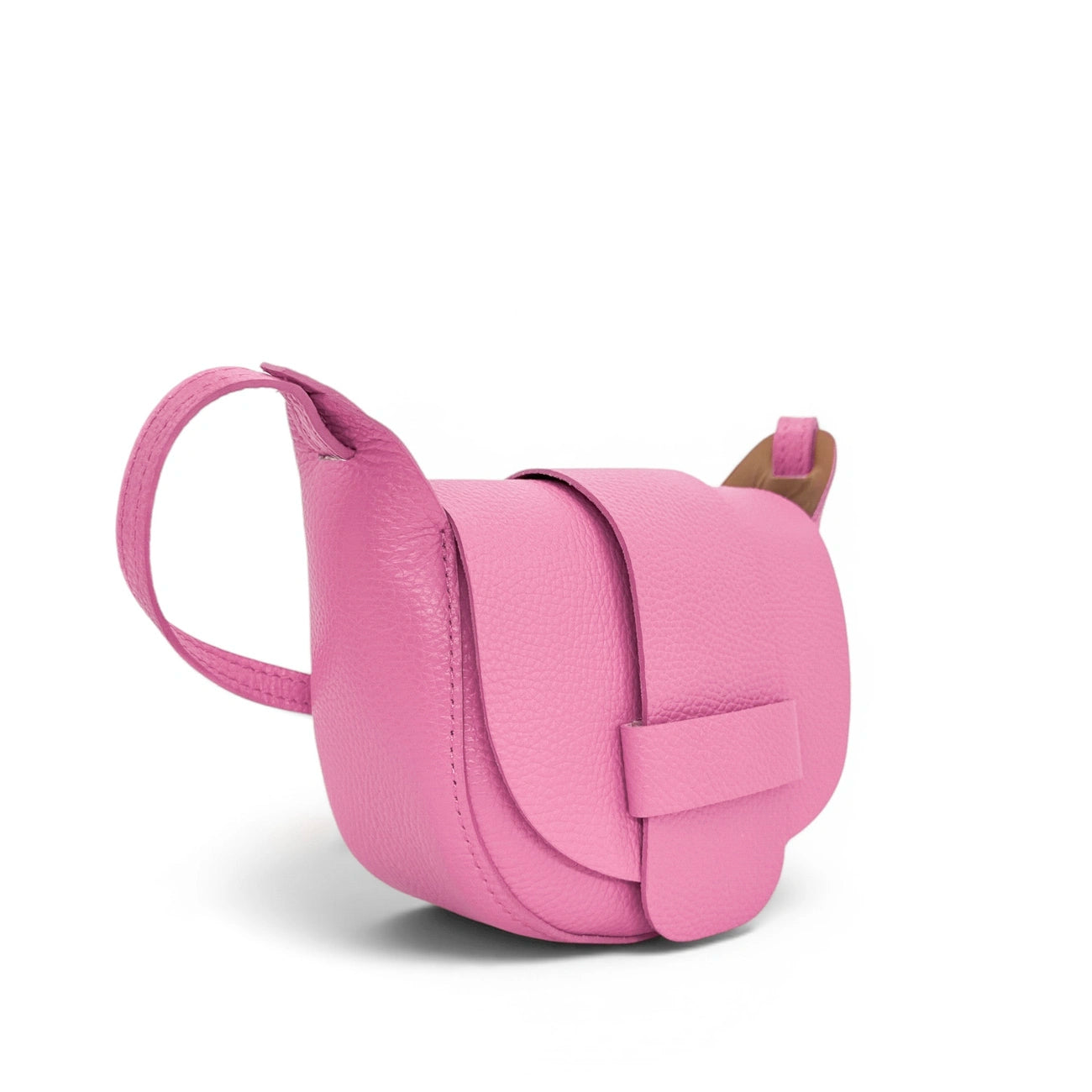 Mini sac besace en cuir grainé LOLLY Rose bubble gum