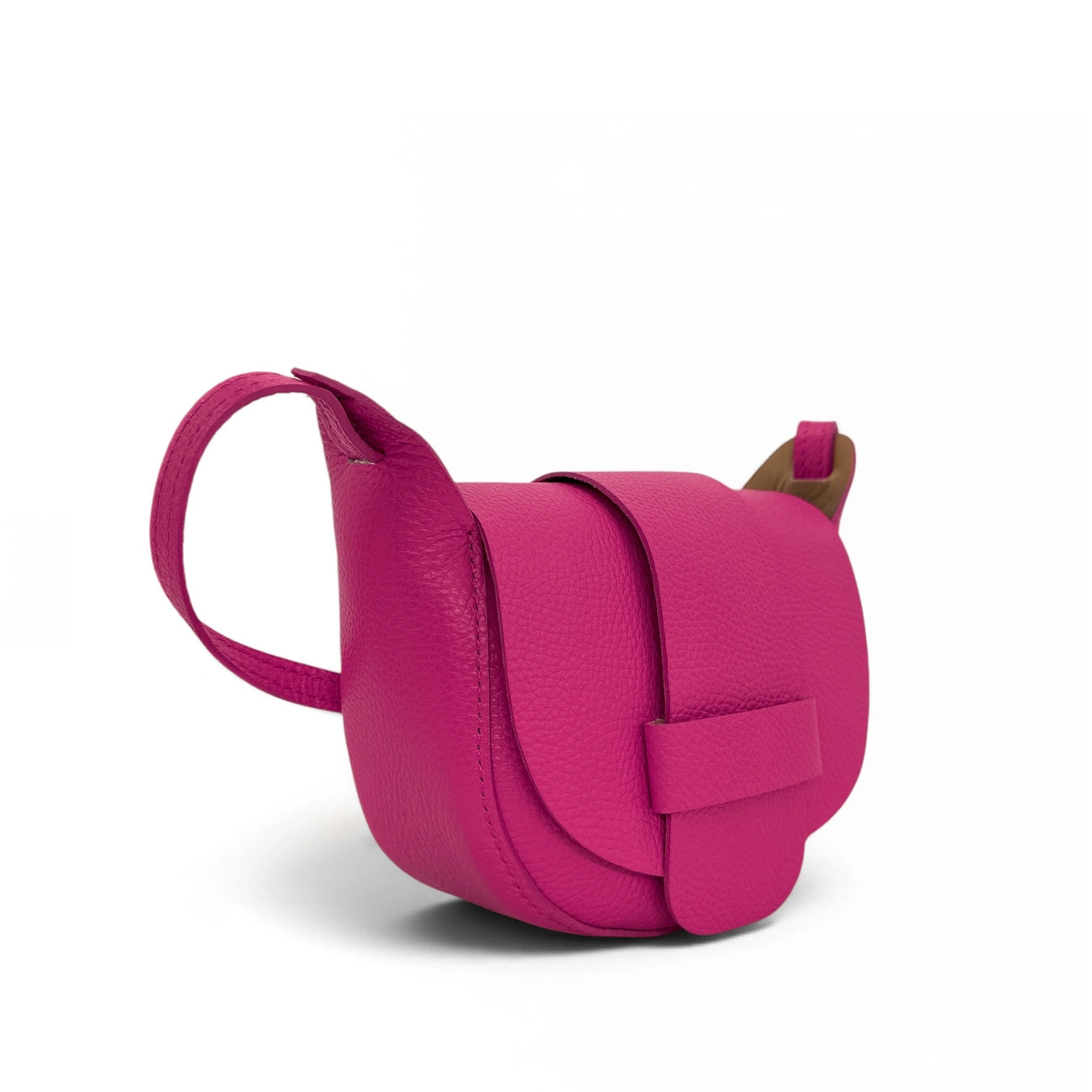 Mini sac besace en cuir grainé LOLLY Rose fuchsia